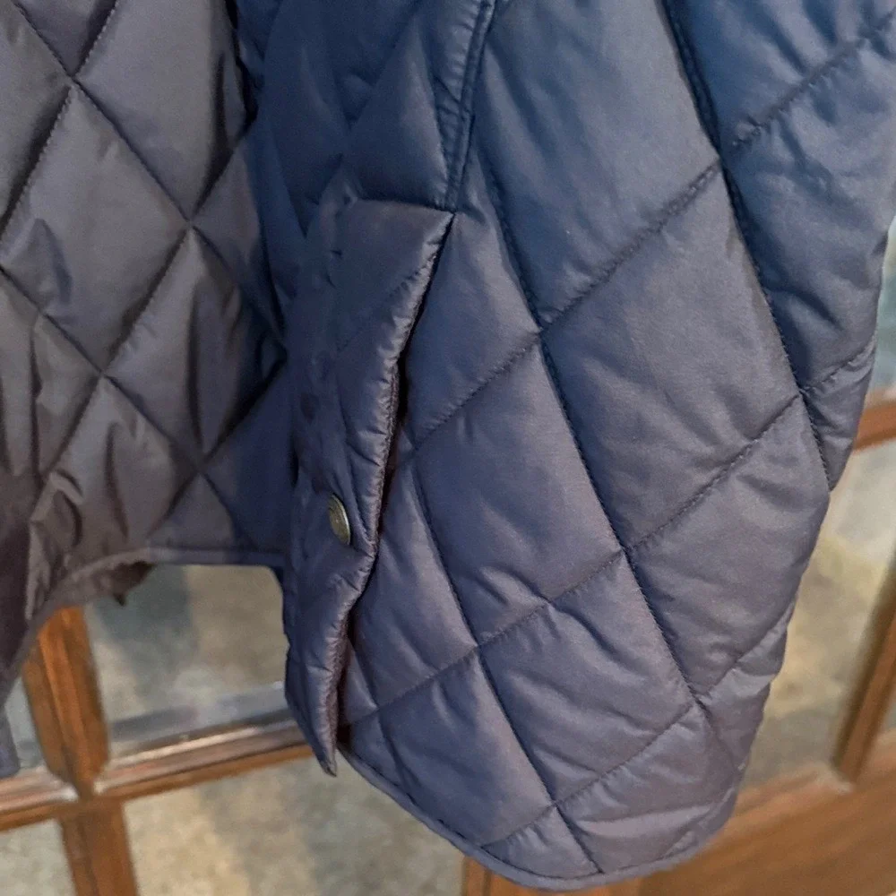 Polo Ralph Lauren Mens Quilted Barn Jacket Navy Blue Corduroy Trim 3XB Big Tall